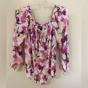 INC International Concepts Women's Multicolor Floral Blouse